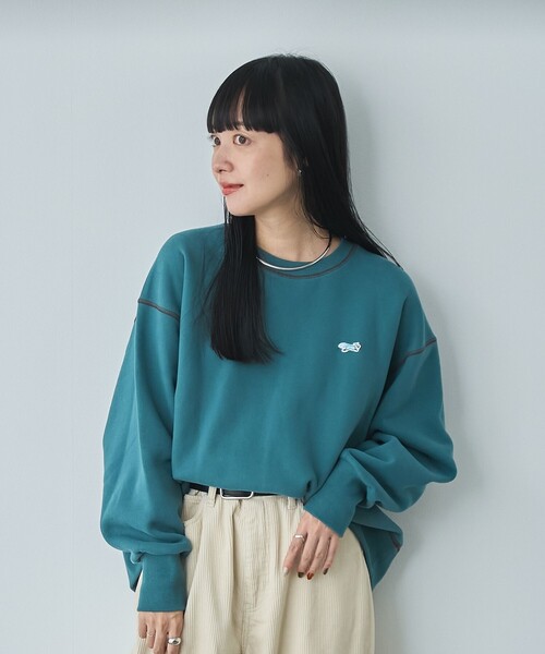 PENNEYS(ぺニーズ)の「Penneys(ぺニーズ)別注モチモチ裏起毛クルーネックスウェット(スウェット・レディース・ライトグレー/ダークグレー/オレンジ系その他/ケリーグリーン・M/L)」の17枚目の写真