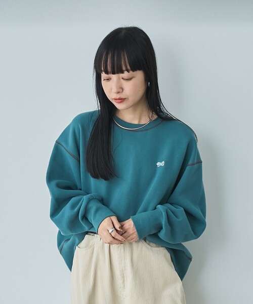 PENNEYS(ぺニーズ)の「Penneys(ぺニーズ)別注モチモチ裏起毛クルーネックスウェット(スウェット・レディース・ライトグレー/ダークグレー/オレンジ系その他/ケリーグリーン・M/L)」の18枚目の写真