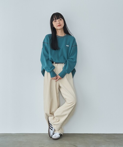 PENNEYS(ぺニーズ)の「Penneys(ぺニーズ)別注モチモチ裏起毛クルーネックスウェット(スウェット・レディース・ライトグレー/ダークグレー/オレンジ系その他/ケリーグリーン・M/L)」の21枚目の写真