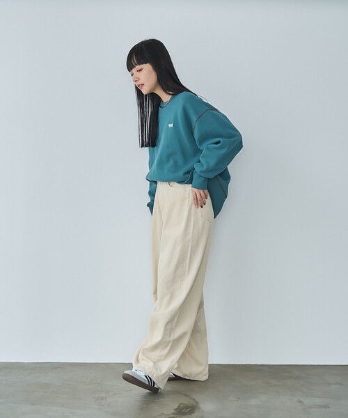 PENNEYS(ぺニーズ)の「Penneys(ぺニーズ)別注モチモチ裏起毛クルーネックスウェット(スウェット・レディース・ライトグレー/ダークグレー/オレンジ系その他/ケリーグリーン・M/L)」の22枚目の写真