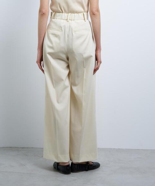 LANVIN en Bleu(ランバンオンブルー)の「ウールポリエステルタックワイドパンツ(その他パンツ・レディース・ネイビー/オフホワイト・38/36)」の7枚目の写真