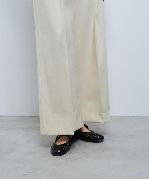 LANVIN en Bleu(ランバンオンブルー)の「ウールポリエステルタックワイドパンツ(その他パンツ・レディース・ネイビー/オフホワイト・38/36)」の9枚目の写真