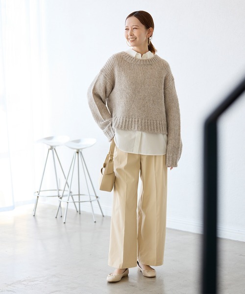 ROPE' PICNIC（ロペピクニック）の「【3サイズ展開】チノライクタックパンツ（チノパンツ・レディース・ベージュ/ネイビー・36/38/40）」の3枚目の写真