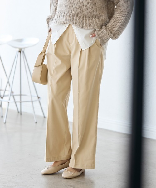 ROPE' PICNIC（ロペピクニック）の「【3サイズ展開】チノライクタックパンツ（チノパンツ・レディース・ベージュ/ネイビー・36/38/40）」の4枚目の写真