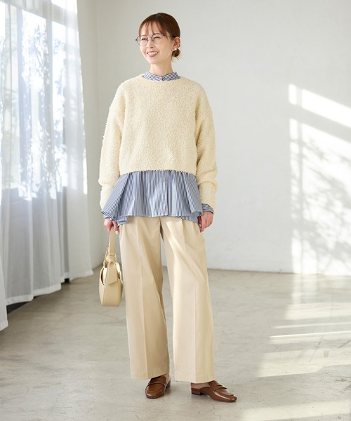 ROPE' PICNIC（ロペピクニック）の「【3サイズ展開】チノライクタックパンツ（チノパンツ・レディース・ベージュ/ネイビー・36/38/40）」の8枚目の写真