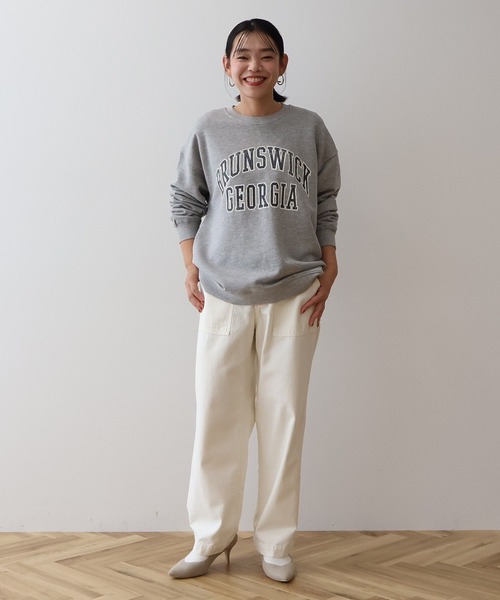 AMERICAN HOLIC(アメリカンホリック)の「綿スラブベイカーパンツ(その他パンツ・レディース・アイボリー/カーキ・S/M/L/XL)」の3枚目の写真