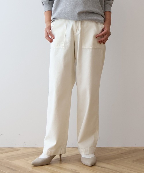 AMERICAN HOLIC(アメリカンホリック)の「綿スラブベイカーパンツ(その他パンツ・レディース・アイボリー/カーキ・S/M/L/XL)」の11枚目の写真