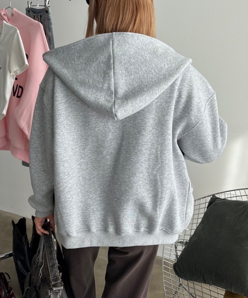 フード付きライダース風スウェットオーバーアウター（その他アウター