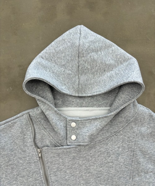 フード付きライダース風スウェットオーバーアウター（その他アウター