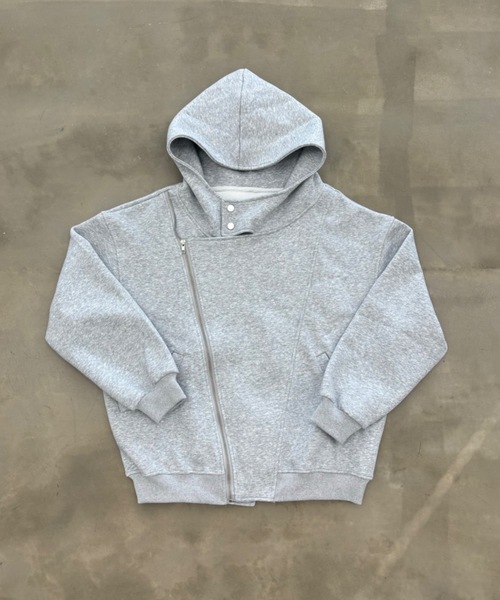 フード付きライダース風スウェットオーバーアウター（その他アウター