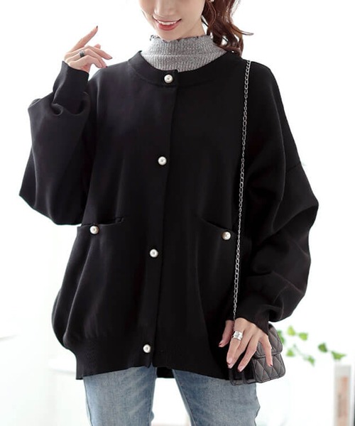 パールボタンニットカーディガン【大きいサイズ対応】（カーディガン/ボレロ）｜GOLDJAPAN（ゴールドジャパン）