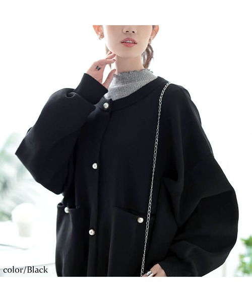 パールボタンニットカーディガン【大きいサイズ対応】（カーディガン/ボレロ）｜GOLDJAPAN（ゴールドジャパン）