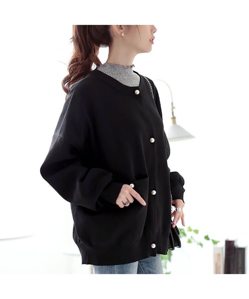 パールボタンニットカーディガン【大きいサイズ対応】（カーディガン/ボレロ）｜GOLDJAPAN（ゴールドジャパン）