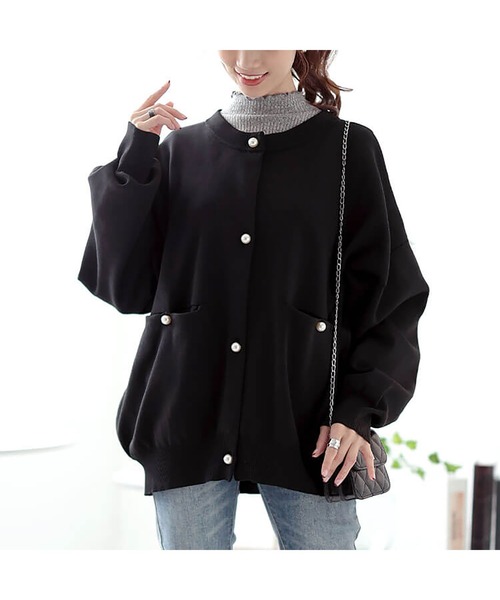 パールボタンニットカーディガン【大きいサイズ対応】（カーディガン/ボレロ）｜GOLDJAPAN（ゴールドジャパン）