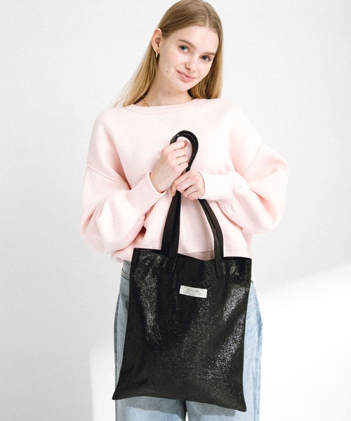 URBAN RESEARCH Sonny Label(アーバンリサーチサニーレーベル)の「メタリックトートバッグ(トートバッグ・レディース・ブラック/ゴールド/ベージュ・ONE)」の4枚目の写真