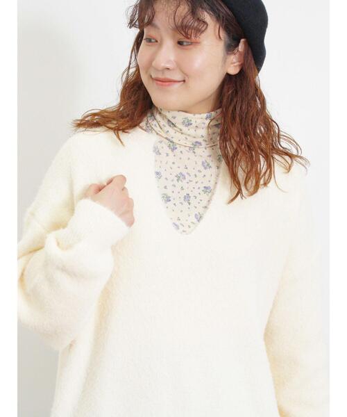 Samansa Mos2(サマンサ モスモス)の「◎シャギーキーネックニット(ニット/セーター・レディース・レッド/チャコールグレー/キナリ/イエロー/ブルー・F)」の1枚目の写真