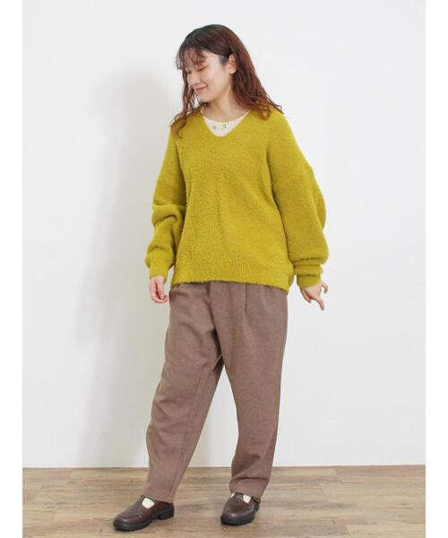 Samansa Mos2(サマンサ モスモス)の「◎シャギーキーネックニット(ニット/セーター・レディース・レッド/チャコールグレー/キナリ/イエロー/ブルー・F)」の9枚目の写真