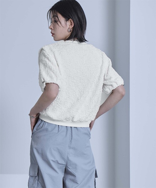 miette(ミエット)の「ポコポコショルダータックトップス(Tシャツ/カットソー・レディース・オフホワイト/ライトグリーン・FREE)」の5枚目の写真