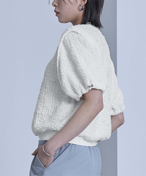 miette(ミエット)の「ポコポコショルダータックトップス(Tシャツ/カットソー・レディース・オフホワイト/ライトグリーン・FREE)」の8枚目の写真