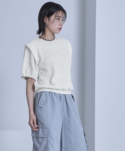 miette(ミエット)の「ポコポコショルダータックトップス(Tシャツ/カットソー・レディース・オフホワイト/ライトグリーン・FREE)」の9枚目の写真