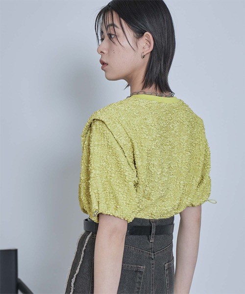 miette(ミエット)の「ポコポコショルダータックトップス(Tシャツ/カットソー・レディース・オフホワイト/ライトグリーン・FREE)」の12枚目の写真