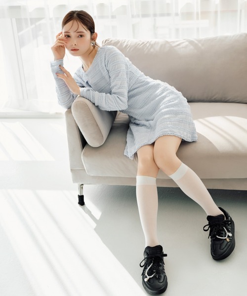 SNIDEL(スナイデル)の「ロゴシアーソックス(ソックス/靴下・レディース・ホワイト/ベージュ・FREE)」の10枚目の写真