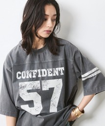 CHIC STYLE | 綿100%フットボールTシャツ<大きいサイズ有>シックスタイル(Tシャツ/カットソー)