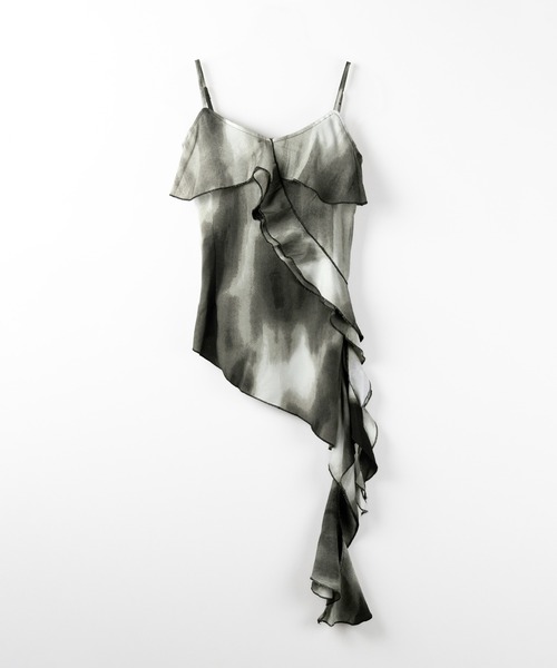 me+em select(ミームセレクト)の「タイダイサテンアシンメトリーフリルキャミソールビスチェ / tiedye satin asymmetry frill camisole bustier(キャミソール・レディース・ブラック・FREE)」の22枚目の写真
