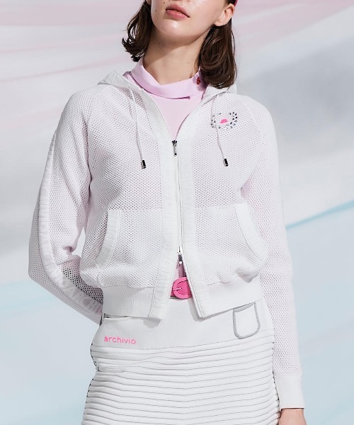 archivio(アルチビオ)の「<LADIES>メッシュジップブルゾン(ブルゾン・レディース・ホワイト/ピンク・S/M)」の2枚目の写真