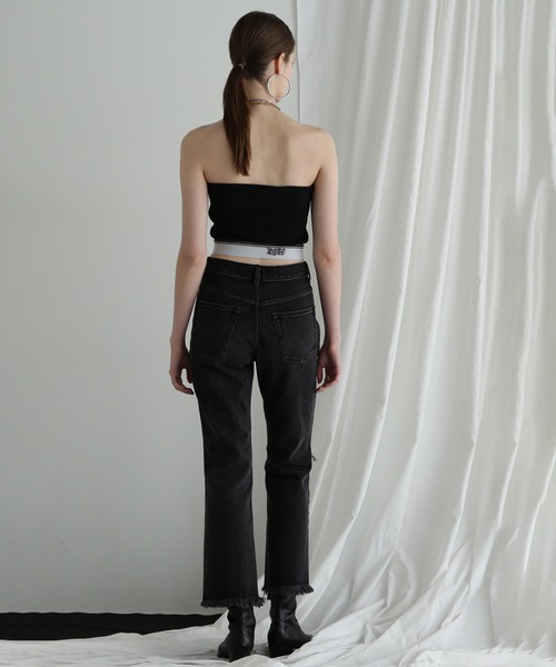 ROSE BUD（ローズバッド）の「(CREOLME)ダメージデニムパンツ（デニムパンツ・レディース・ブラック/ブルー・S/M）」の5枚目の写真