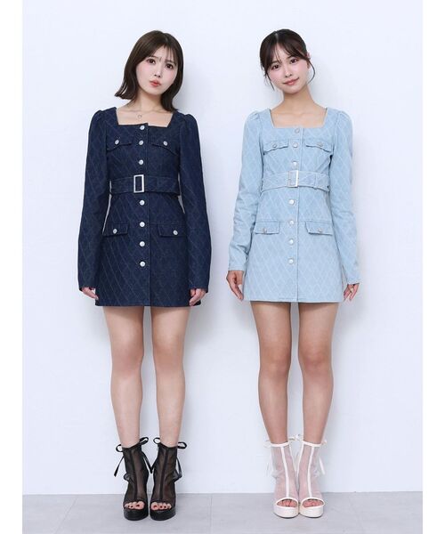 【美品】eatme ダイヤジャガードデニムワンピース ダイヤジャガードデニムワンピース[品番：MKSW0063248]｜EATME