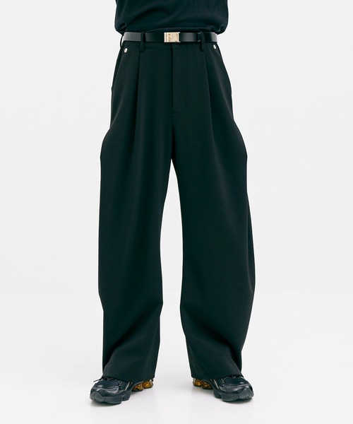 CONZ スラックス カーブレッグトラウザー ダブルクロス ダークグレー M カーブレッグトラウザー ダブルクロス(1 BLACK): CONZ: MENS｜CONZ