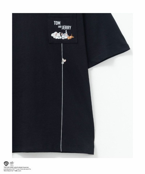 Tom&Jerry(トムアンドジェリー)の「【TOM&JERRY】 ポケット付きTシャツ(Tシャツ/カットソー・レディース・ブラック/チャコールグレー・フリー)」の20枚目の写真