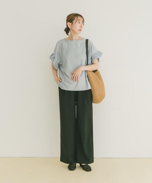 ITEMS URBANRESEARCH（アイテムズ アーバンリサーチ）の「イージーケアワイドパンツ（その他パンツ・レディース・ベージュ/ブラック/ホワイト系その他・FREE）」の21枚目の写真