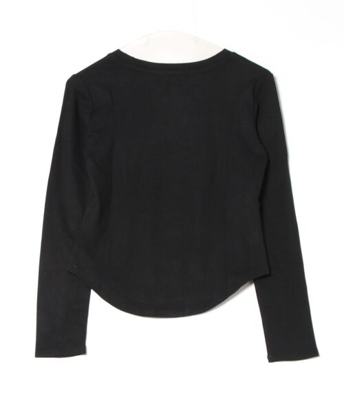 aimoha（アイモハ）の「ラウンドネックフィット長袖トップス（Tシャツ/カットソー・レディース・ホワイト/ブラック/ダークグレー/ワインレッド/チョコ・FREE）」の6枚目の写真