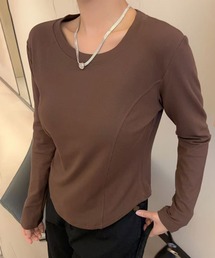 aimoha | ラウンドネックフィット長袖トップス(Tシャツ/カットソー)