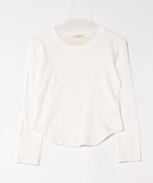 aimoha（アイモハ）の「ラウンドネックフィット長袖トップス（Tシャツ/カットソー・レディース・ホワイト/ブラック/ダークグレー/ワインレッド/チョコ・FREE）」の19枚目の写真