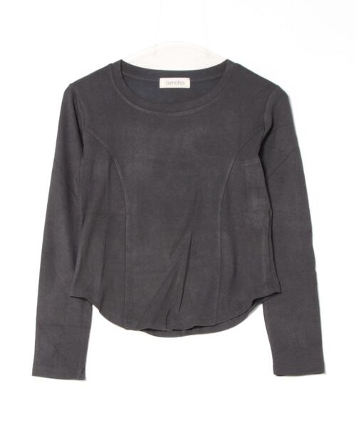 aimoha（アイモハ）の「ラウンドネックフィット長袖トップス（Tシャツ/カットソー・レディース・ホワイト/ブラック/ダークグレー/ワインレッド/チョコ・FREE）」の21枚目の写真