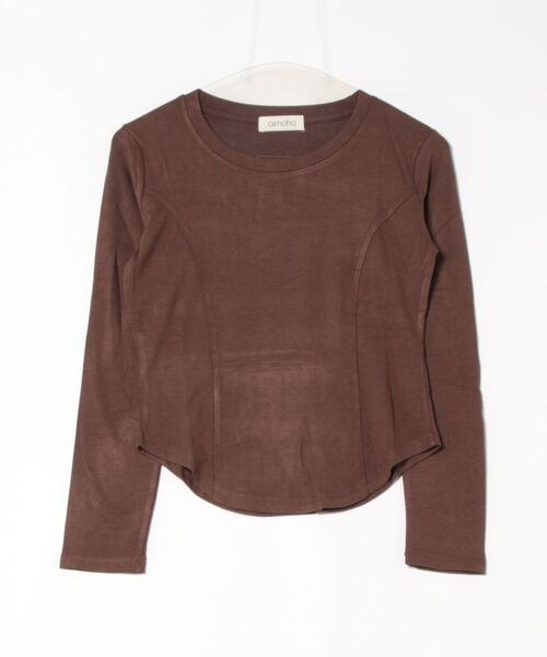 aimoha（アイモハ）の「ラウンドネックフィット長袖トップス（Tシャツ/カットソー・レディース・ホワイト/ブラック/ダークグレー/ワインレッド/チョコ・FREE）」の22枚目の写真