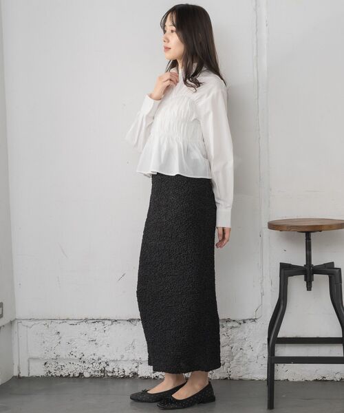 RETRO GIRL（レトロガール）の「ビスチェ風ギャザーSH（シャツ/ブラウス・レディース・イエロー系その他/オフホワイト/ブルー系その他・FREE）」の14枚目の写真