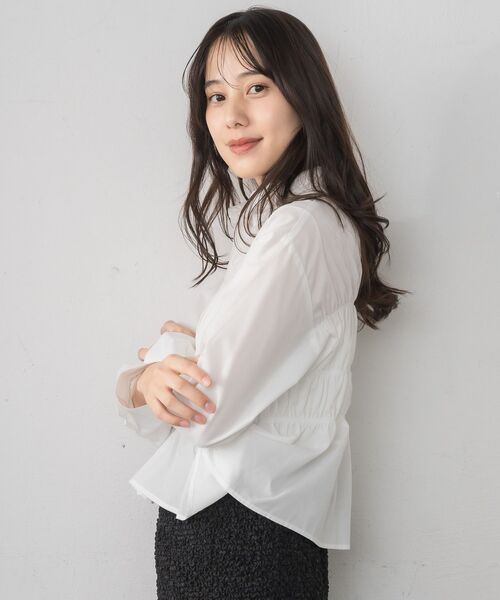 RETRO GIRL（レトロガール）の「ビスチェ風ギャザーSH（シャツ/ブラウス・レディース・イエロー系その他/オフホワイト/ブルー系その他・FREE）」の18枚目の写真