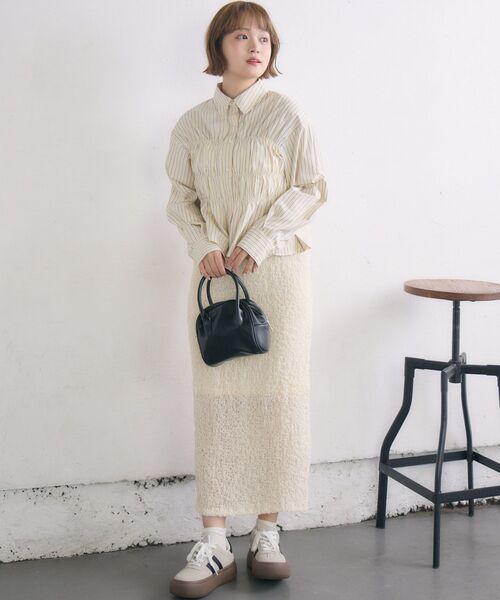 RETRO GIRL（レトロガール）の「ビスチェ風ギャザーSH（シャツ/ブラウス・レディース・イエロー系その他/オフホワイト/ブルー系その他・FREE）」の20枚目の写真