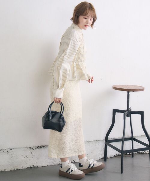 RETRO GIRL（レトロガール）の「ビスチェ風ギャザーSH（シャツ/ブラウス・レディース・イエロー系その他/オフホワイト/ブルー系その他・FREE）」の21枚目の写真