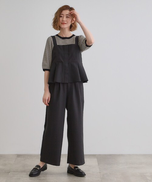 grove（グローブ）の「デニムアソート麻調ビスチェセット（セットアップ・レディース・ブラック/ネイビー/カーキ/グレー・02/03/01/04/05）」の16枚目の写真