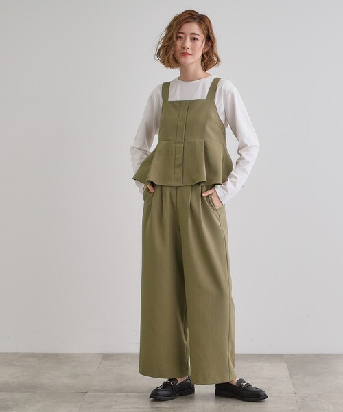 grove（グローブ）の「デニムアソート麻調ビスチェセット（セットアップ・レディース・ブラック/ネイビー/カーキ/グレー・02/03/01/04/05）」の17枚目の写真