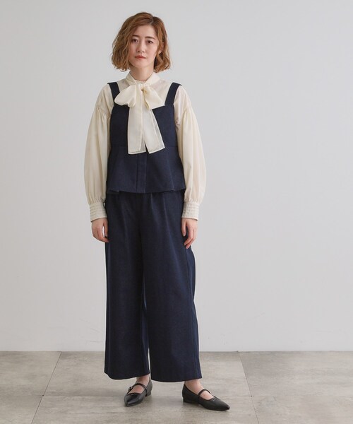 grove（グローブ）の「デニムアソート麻調ビスチェセット（セットアップ・レディース・ブラック/ネイビー/カーキ/グレー・02/03/01/04/05）」の18枚目の写真