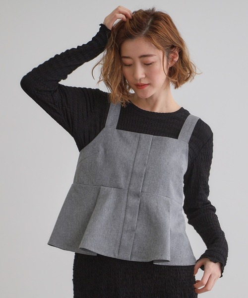 grove（グローブ）の「デニムアソート麻調ビスチェセット（セットアップ・レディース・ブラック/ネイビー/カーキ/グレー・02/03/01/04/05）」の19枚目の写真