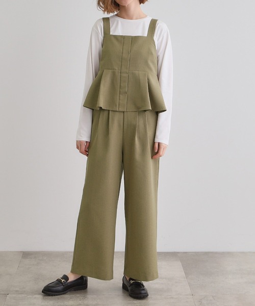 grove（グローブ）の「デニムアソート麻調ビスチェセット（セットアップ・レディース・ブラック/ネイビー/カーキ/グレー・02/03/01/04/05）」の5枚目の写真