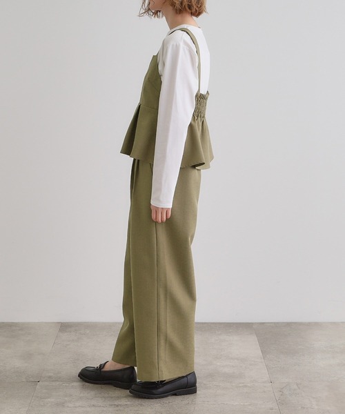 grove（グローブ）の「デニムアソート麻調ビスチェセット（セットアップ・レディース・ブラック/ネイビー/カーキ/グレー・02/03/01/04/05）」の6枚目の写真