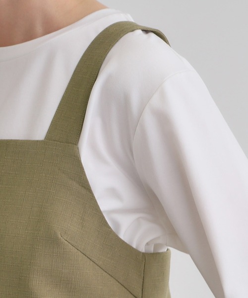 grove（グローブ）の「デニムアソート麻調ビスチェセット（セットアップ・レディース・ブラック/ネイビー/カーキ/グレー・02/03/01/04/05）」の9枚目の写真